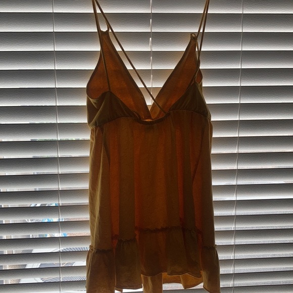 Yellow Strappy Dress with Rukffles Sz M - Picture 2 of 4